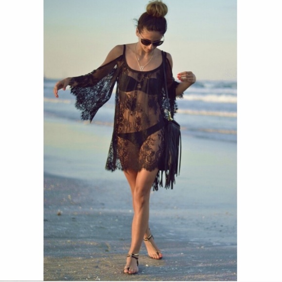🔥FREE w/ $30+ Purchase🔥🆕 Black Beach Coverup - Picture 4 of 5